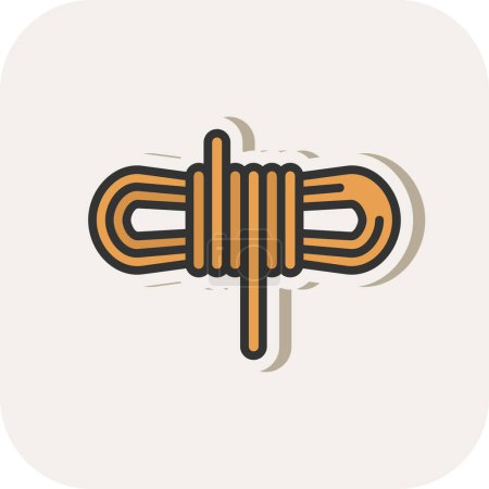 Illustration for Vector illustration of Rope flat icon - Royalty Free Image