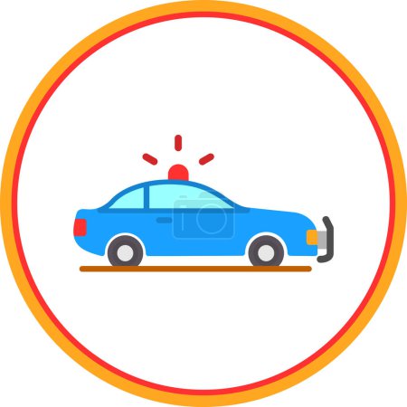 Ilustración de Icono del coche de policía, ilustración del vector - Imagen libre de derechos