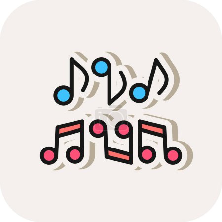 Illustration for Musical notes icon simple design illustration background - Royalty Free Image
