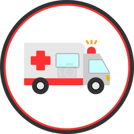 Téléchargez les illustrations : Ambulance icône plate, illustration simple web - en licence libre de droit