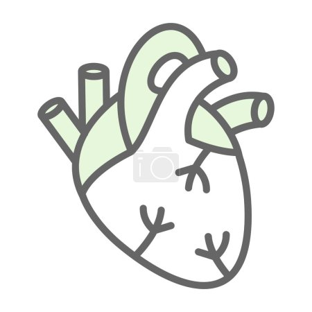 Ilustración de Icono del corazón humano, ilustración vectorial diseño simple - Imagen libre de derechos