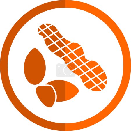 Cacahuetes icono web, vector de ilustración