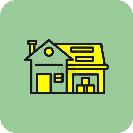 Ilustración de Icono de la casa, ilustración vectorial diseño simple - Imagen libre de derechos