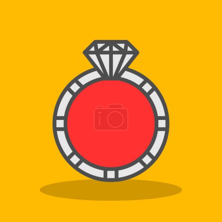 Illustration for Diamond ring icon in outline style - Royalty Free Image