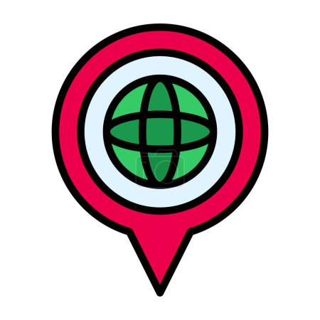Ilustración de Icono de pin de ubicación, ilustración vectorial diseño simple - Imagen libre de derechos