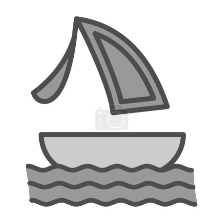 Téléchargez les illustrations : Image vectorielle de l'icône du bateau de surf - en licence libre de droit