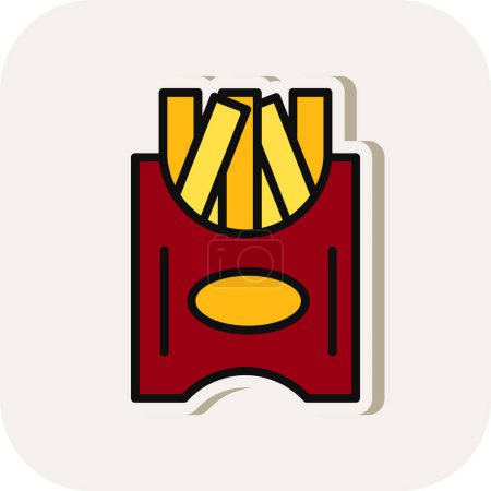 Ilustración de Papas fritas icono moderno, vector ilustración diseño simple - Imagen libre de derechos