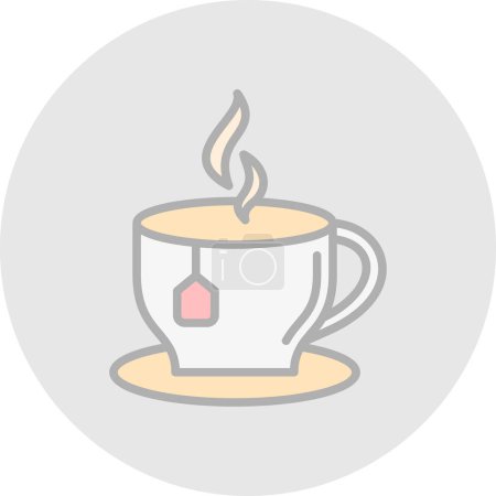 Téléchargez les illustrations : Tasse chaude de thé icône, illustration vectorielle - en licence libre de droit