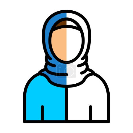 Ilustración de Mujer musulmana con el icono de la bufanda, avatar, vector de diseño de ilustración - Imagen libre de derechos