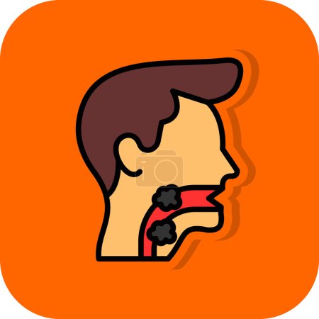 Ilustración de Icono de la garganta masculina. ilustración plana del icono del logotipo del vector de cáncer de garganta para la web - Imagen libre de derechos