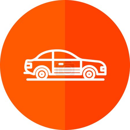 Téléchargez les illustrations : Auto voiture icône web illustration simple - en licence libre de droit