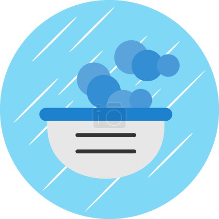 Ilustración de Tazón de líquido con icono de espuma de jabón en estilo de contorno - Imagen libre de derechos