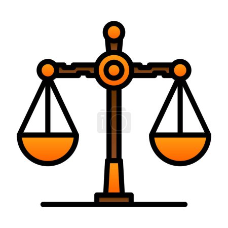 Illustration for Justice symbol web icon illustration - Royalty Free Image