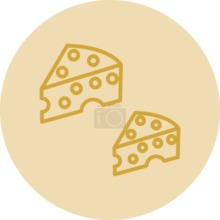 Ilustración de Icono de queso, ilustración vectorial diseño simple - Imagen libre de derechos