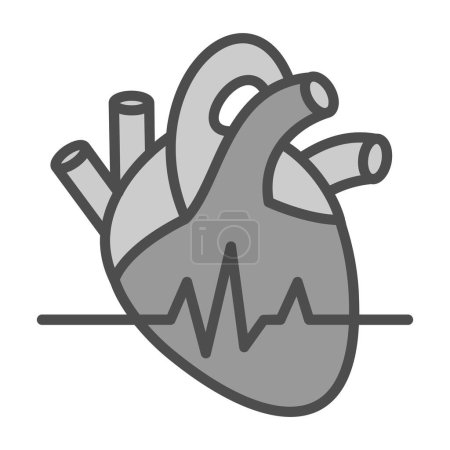 Téléchargez les illustrations : Icône de fréquence cardiaque, illustration vectorielle conception simple - en licence libre de droit