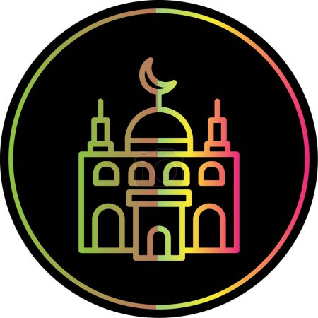 Téléchargez les illustrations : Icône de mosquée, illustration vectorielle design simple - en licence libre de droit