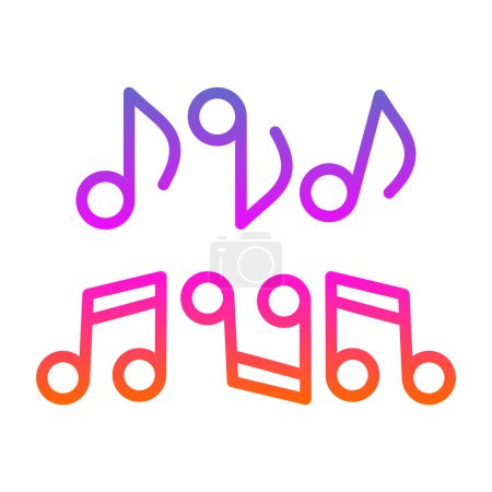 Illustration for Musical notes logo icon simple design illustration - Royalty Free Image