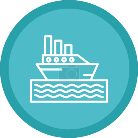 Ferryboat flat icon, vector illustration simple design