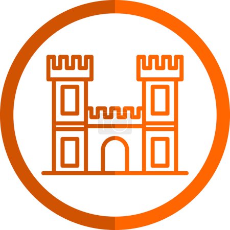 Téléchargez les illustrations : Icône du château, illustration vectorielle design simple - en licence libre de droit