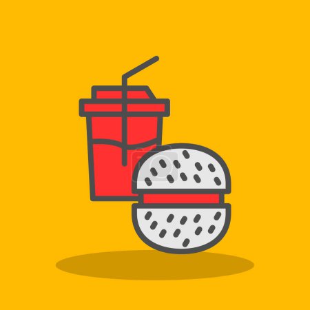 Ilustración de Iconos de comida rápida vector ilustración diseño simple - Imagen libre de derechos