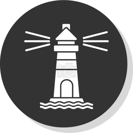 Ilustración de Faro. icono web ilustración simple - Imagen libre de derechos