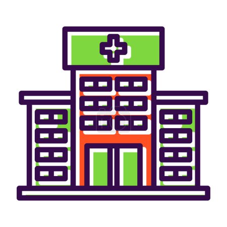 Téléchargez les illustrations : Icône web hôpital illustration simple - en licence libre de droit