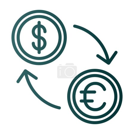 Illustration for Currency exchange color icon, vector illustration simple design - Royalty Free Image