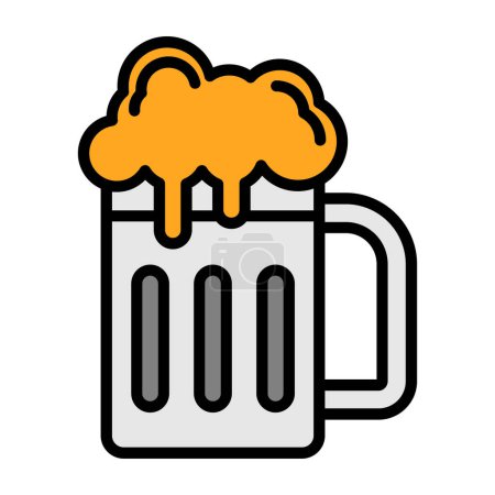 Téléchargez les illustrations : Icône de verre de bière, illustration vectorielle design simple - en licence libre de droit