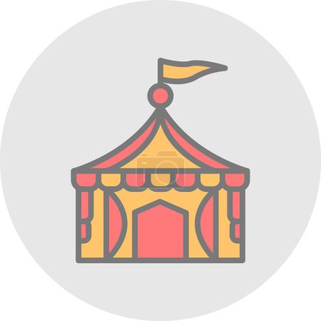 Téléchargez les illustrations : Icône de tente de cirque illustration design simple - en licence libre de droit