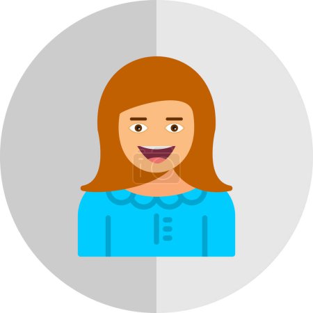 Illustration for Girl web icon simple design - Royalty Free Image