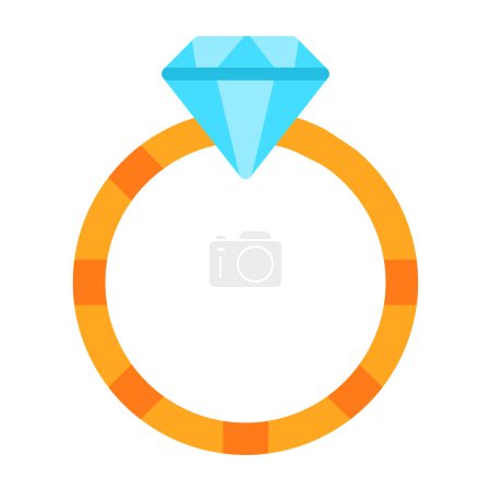 Ilustración de Icono de anillo de diamante en estilo de contorno - Imagen libre de derechos