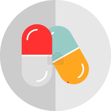 Téléchargez les illustrations : Icône de pilules, illustration vectorielle conception simple - en licence libre de droit