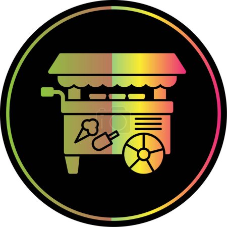 Illustration for Simple Ice cream cart icon, vector illustration - Royalty Free Image