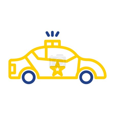 Téléchargez les illustrations : Icône de voiture de police, illustration vectorielle - en licence libre de droit