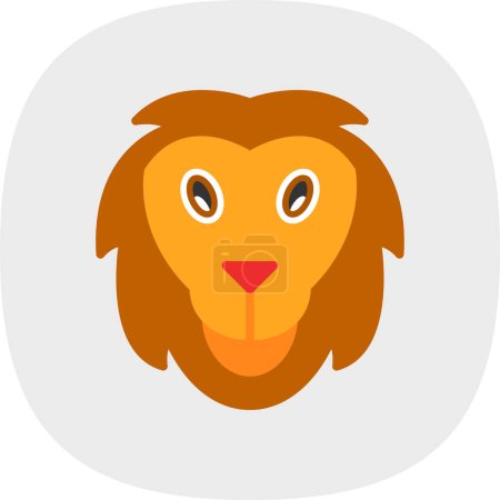 Téléchargez les illustrations : Icône tête de lion, illustration vectorielle design simple - en licence libre de droit