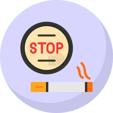 Illustration for Simple  flat stop smoking icon illustration - Royalty Free Image