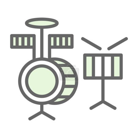 Ilustración de Tambores Icono de música, ilustración vectorial - Imagen libre de derechos