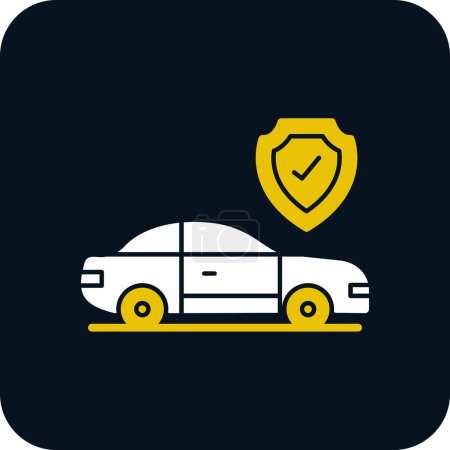 Ilustración de Icono web de seguro de coche ilustración simple aislado en blanco - Imagen libre de derechos