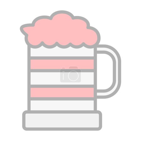 Téléchargez les illustrations : Icône web en verre de bière, illustration vectorielle - en licence libre de droit
