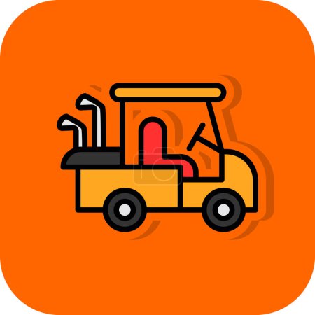 Illustration for Vector illustration of golf cart icon - Royalty Free Image