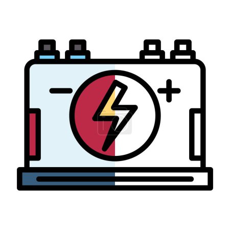 Illustration for Electric battery with thunderbolt icon, vector illustration - Royalty Free Image