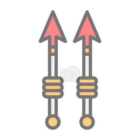 Illustration for Two arrows vector icon, Harpoon arrows - Royalty Free Image
