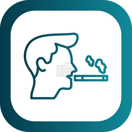Illustration for Man  smoking cigarette  vector icon - Royalty Free Image