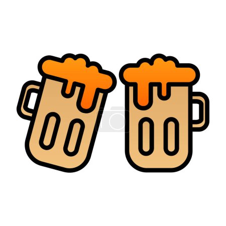 Ilustración de Icono de taza de cerveza en estilo plano - Imagen libre de derechos