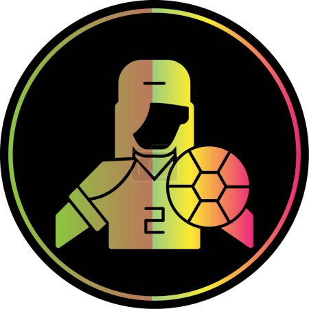 Ilustración de Fútbol jugador línea icono, vector de ilustración - Imagen libre de derechos