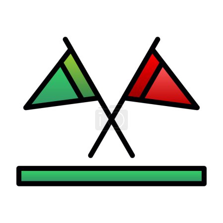 Two crossed flags icon, vector illustration