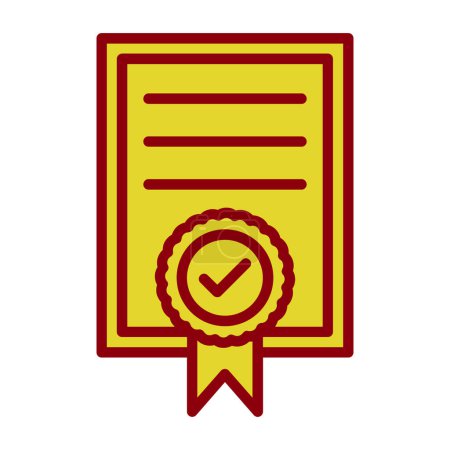Ilustración de Icono de certificado, concepto de educación, ilustración vectorial - Imagen libre de derechos