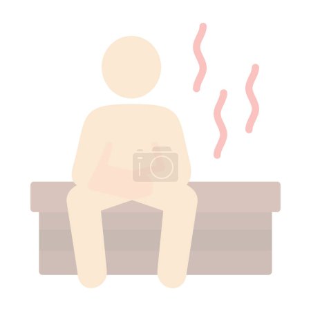 Téléchargez les illustrations : Homme dans le sauna silhouette web icône, illustration vectorielle - en licence libre de droit