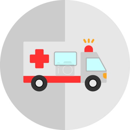 Téléchargez les illustrations : Ambulance voiture icône plate, web illustration simple - en licence libre de droit