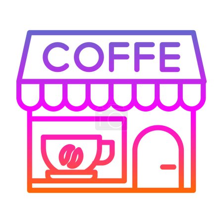 Ilustración de Icono del edificio de la cafetería, diseño de ilustración vectorial - Imagen libre de derechos